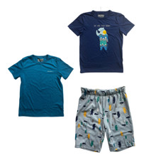 Eddie Bauer Kids Pajama Set Size 7/8   2 Shirts  1 Pants   Bears  Outdoors T