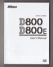 Nikon D800 / D800E Genuine DSLR Camera Instruction Manual / Guide In English
