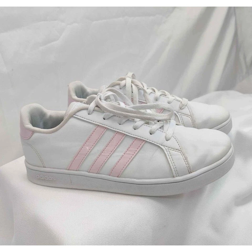 White and pink sales adidas sneakers