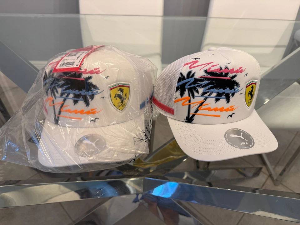 Limited Edition Ferrari Puma 2025 Miami GP Trucker Snapback Hat Cap - Image 3 of 3