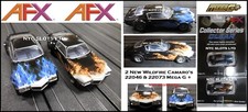 AFX 2 Wildfire Camaros Orange  Blue Flame Mega G  Fit Auto World 22073  22046