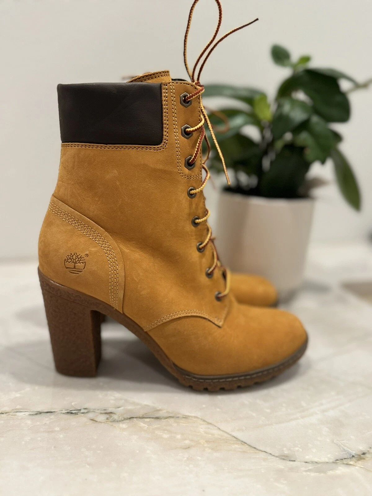 Stivaletti Timberland donna marroni Earthkeepers brillanti stringati grano taglia 7