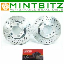 FRONT BRAKE DISCS AND MINTEX PADS FOR PORSCHE 911 CARRERA 996 DRILLED 318mm