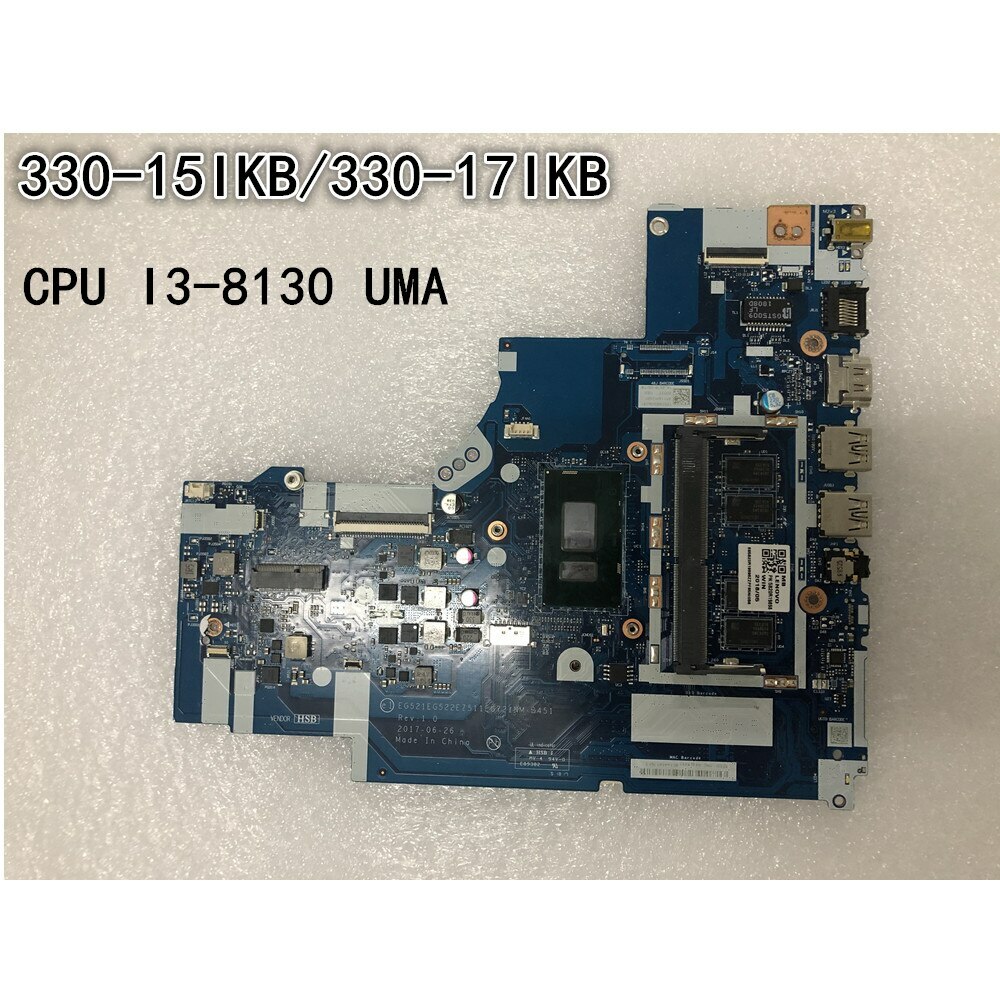 Original Lenovo Ideapad 330-15IKB 330-17IKB Motherboard NM-B451 I3