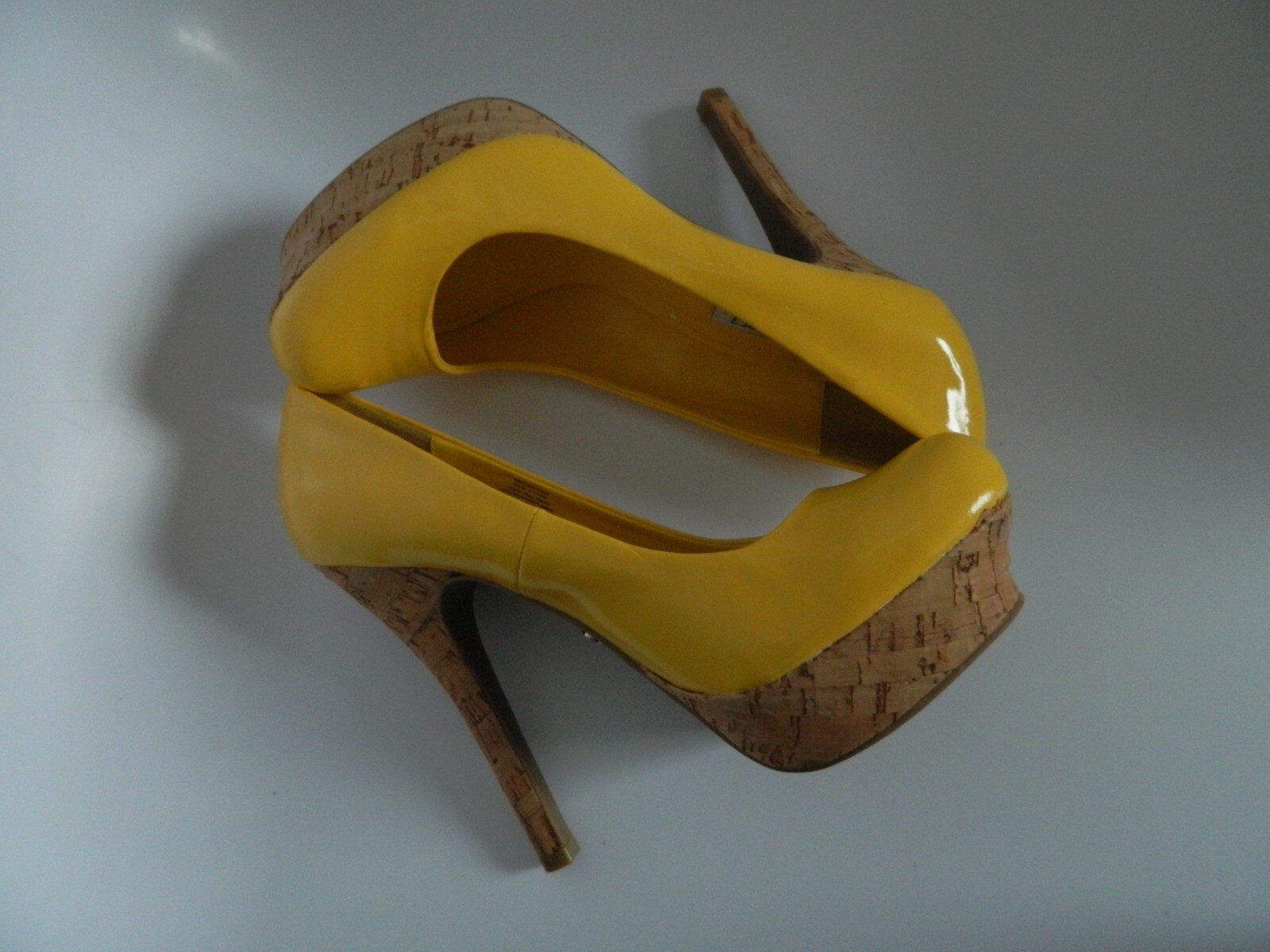 Jennifer Lopez JLO 5.25” Heel Yellow Platform Cork Shoes Size 8.5M eBay