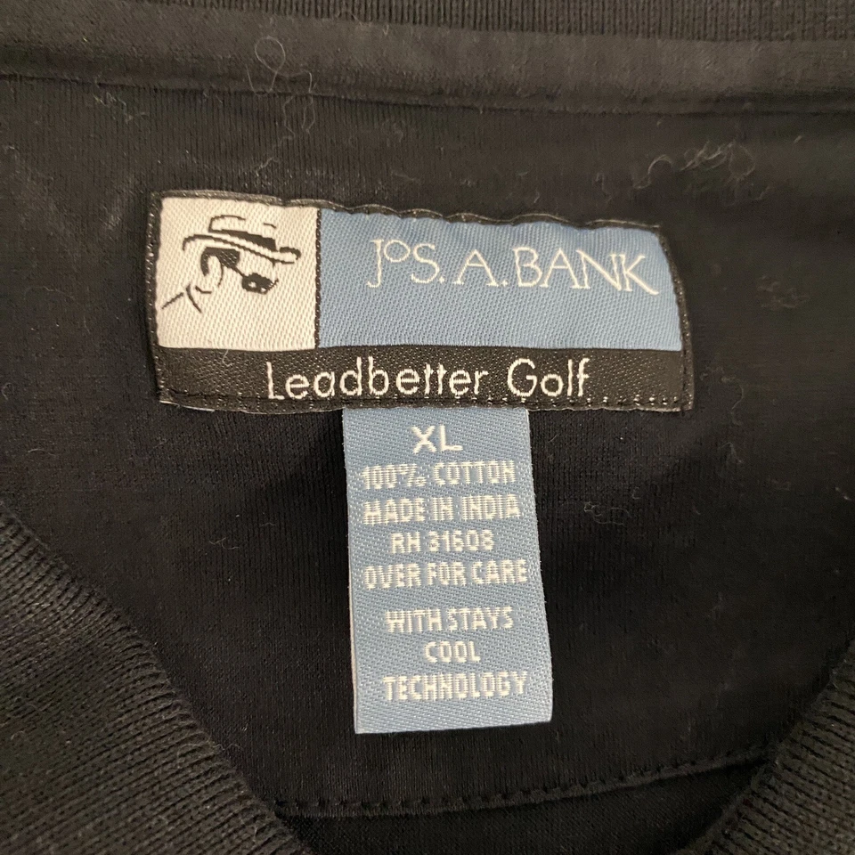 Polo de golf Jos A Bank Leadbetter para hombre XL negro algodón bordado logotipo Foto 2 de 4