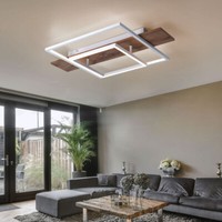 Deckenleuchte Wohnzimmerlampe Deckenlampe Led Holzoptik Memoryfunktion L 60 Cm