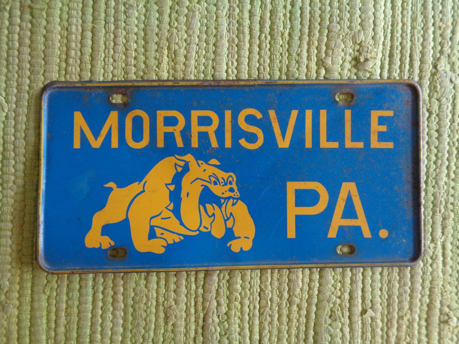 Vintage Morrisville PA LICENSE PLATE Bulldogs School Football Mascot Team Tag eBay