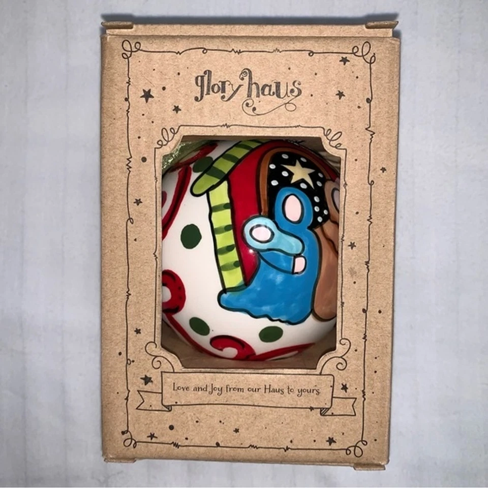 玻璃圣诞假日树装饰品手绘耶稣基督教基督退休 — 第 4/4 张图片