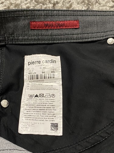 PIERRE CARDIN MENS JEANS PANTS STRAIGHT VINTAGE DIJON STRETCH W32 L34 DARK GRAY - Picture 17 of 24