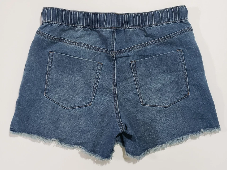 Pantalones Cortos de Denim Vanilla Star Dobladillo Crudo Tiro Alto Cordón Juniors Talla M Medianos Foto 3 de 4
