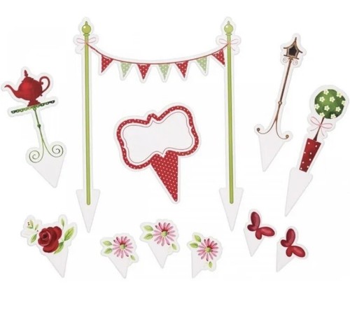 Cake Topper Kit, Tea Party 11-Piece 2 Pack Afternoon Tea - Picture 3 of 3