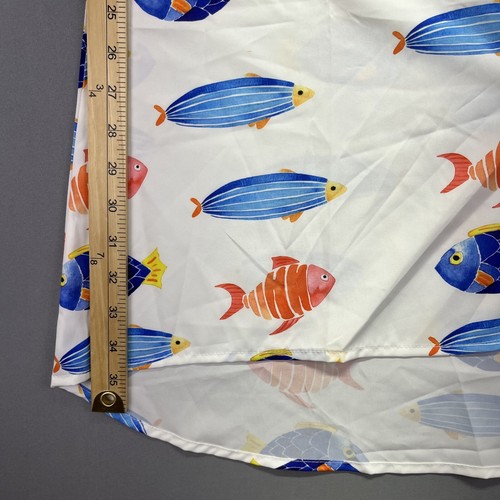 Shirt Dress Women's Sz M Blue Orange White Fish Long Boho Summer Beach - 第 4/12 張圖片