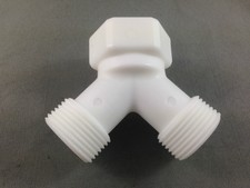 WASHING MACHINE WATER TAP ADAPTER CONNECTS TWO COLD & HOT  HOSES TO 1 TAP 1/2"