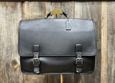 Coach Vintage Hudson Briefcase Black with nickel hardware E3S-5310 Used