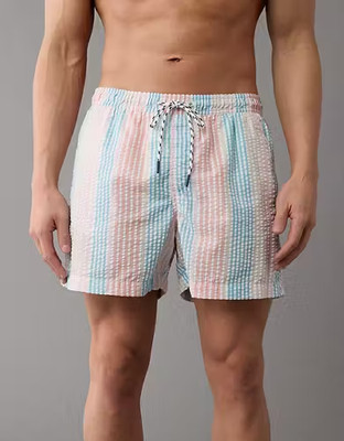 American Eagle Swim Shop Seersucker striped shorts Mens Size Large Colorful