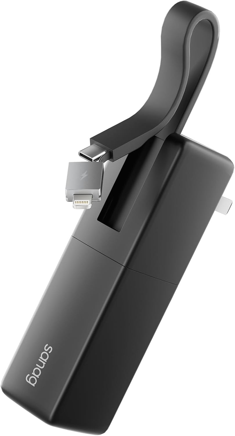 Sanag 3-in-1 Compact 5,000mAh Power Bank in Dark Gray