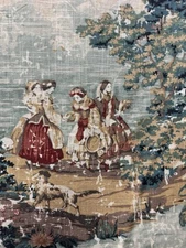 COVINGTON BOSPORUS 299 ENGLISH GREEN RENAISSANCE TOILE LINEN FABRIC BY YARD 54"W