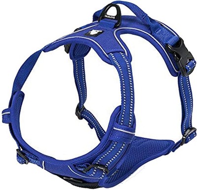 Xl Royal Blue Dog Harness With Dual Attachment Points And Back Handle
