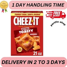 Cheez-It Extra Toasty Cheese Crackers, Baked Snack Crackers, 21 oz