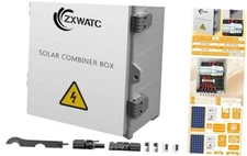 Solar PV Combiner Box 6 String, Upgraded 25A Fuse & 125A Circuit Breaker, 