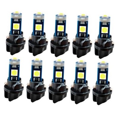 10PCS T5 LED Bulb with Twist Lock Socket- 74 37 2721 PC74 PC37 LED White