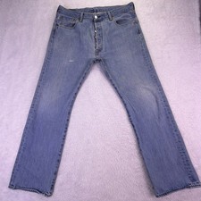 VTG Levi  s 501 Button Fly Straight Fit Men  s 36x29 Distressed Light Wash
