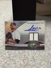2011 Bowman Platinum Jesse Crain Prospect Game Used Patch Auto /1166 White Sox
