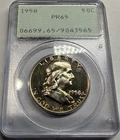 1958 Franklin Silver Half Dollar PCGS PR65 OGH Rattler 50C Coin (G137)