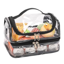 Clear Lunch Bag for work Transparent See Through Lunch Box for Kids,Double to...