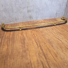 Small Vintage Curved Wrought Iron & Brass Fire Kerb Fender Fire Surround
