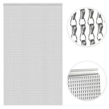 Double Chain Curtain Aluminum Door Curtain Fly Insect Blinds Screen 214X90Cm