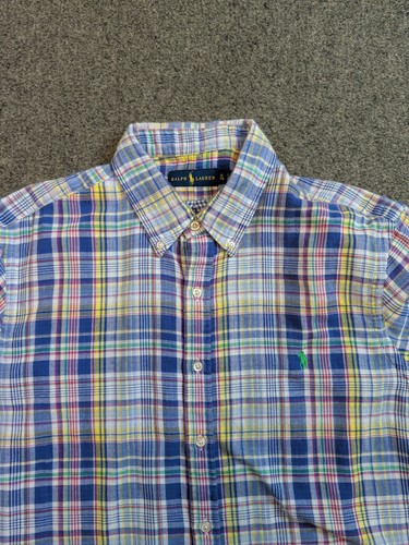 HERREN POLO RALPH LAUREN KURZARM HELL KARIERTES BUTTON DOWN HEMD GR XL - Bild 3 von 4