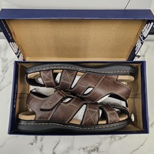 Men's Dockers Searose Brown Strap Closed Toe Fisherman Sandals Memory Foam 13 W