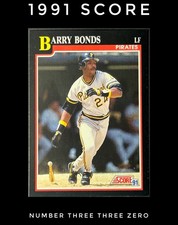1991 Score DEAD Center Barry Bonds #330 Grade 10 Cut/Quality Flawless💰