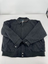Woolrich Wool Bomber Jacket Size XL Charcoal Gray Made in USA
