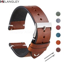 WOCCI Top Grain Leather Watch Band 17 18 19 20 21 22 24 26mm Men Watch Strap — image 11
