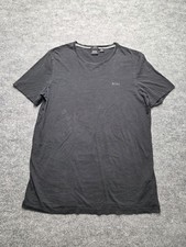 BOSS Hugo Boss T Shirt Men Sz XL Black Slim Fit 100 Cotton Solid Short Sleeve