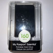 New Western Digital WD 160GB My Passport Essential Portable Hard Drive Black