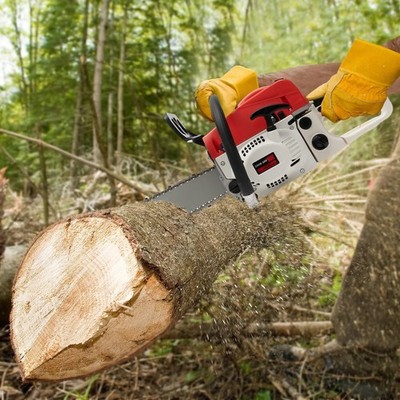 Pro 22'' Bar 52cc 2 Stroke Gas Powered Chainsaw Engine Cutting Handheld