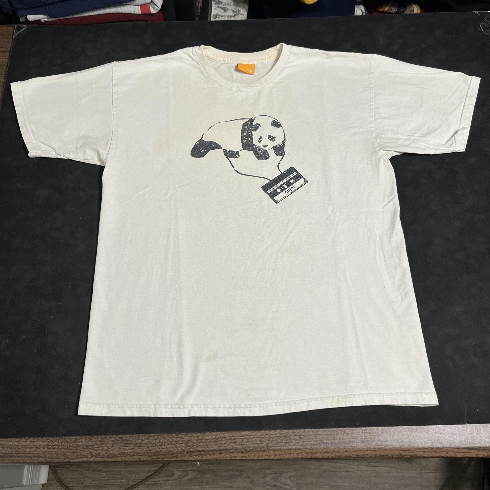 Enjoi Panda Skateboarding Tee Cassette Tape Graphic Shirt Me