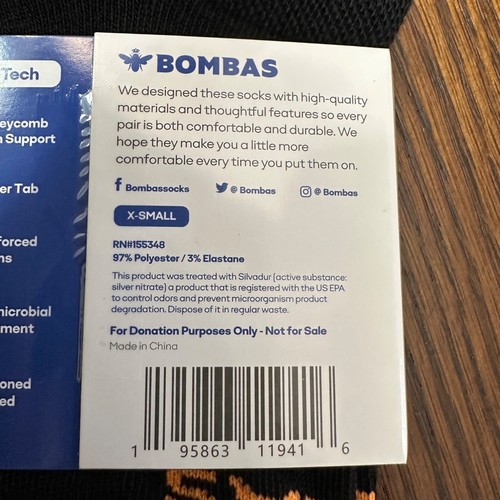 Bombas Youth 3 Pair Ankle No Show Socks -6778 X-Small (Kids Shoe Size 1-6) - Picture 6 of 8