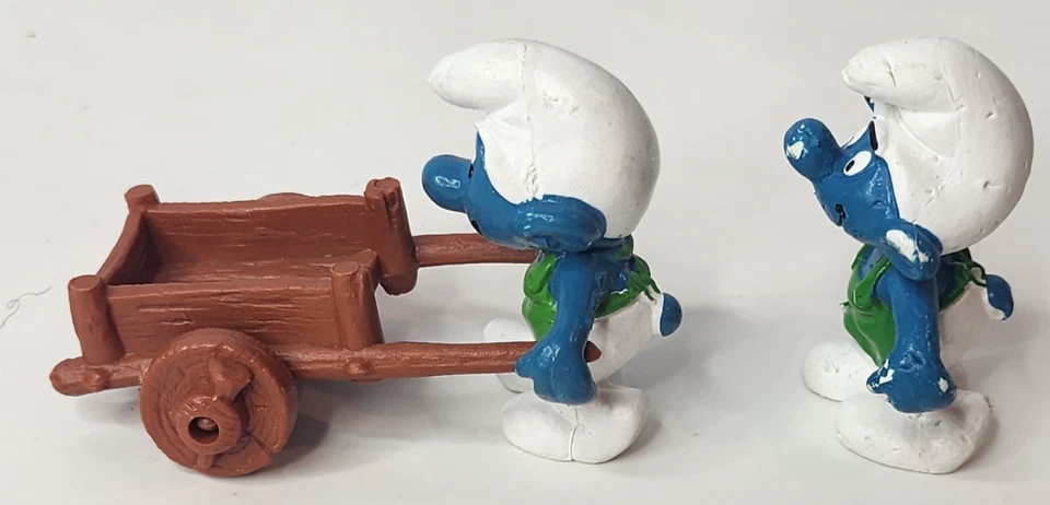 Pitufo de jardinero vintage 40206 años 70 Super- 2 figuras de pitufo Alemania Foto 4 de 4