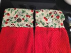 Hanging Kitchen Towels Set Cloth Top Strawberry Theme Dish Towels Handmade — photo 4