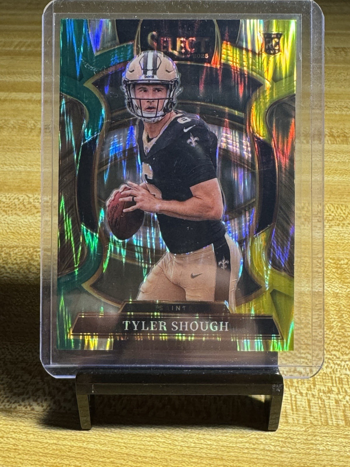 2025 Panini Select Tyler Shough Concourse Green Yellow Shock Prizm RC #41