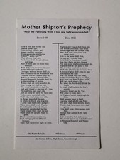 Mother Shipton's Prophecy Postcard Knaresborough Petrifying Well Poem Folklore