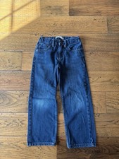 Levi's 505 Boy  s Blue Straight-Leg Dark Wash Jeans Size 6 Regular