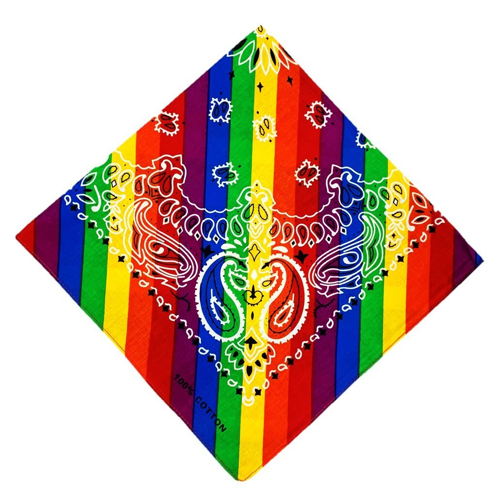 Rainbow Pride Paisley Bandana Scarf Headband for LGBTQ+ UK