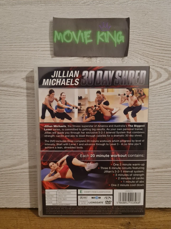 Jillian Michaels 30 Day Shred (DVD, 2007) {Exercise, Fitness} [Region 2] [UK] - Image 4 of 4