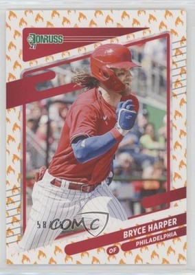 2021 Panini Donruss Variation On Fire 58/75 Bryce Harper (Running) #173 o7m